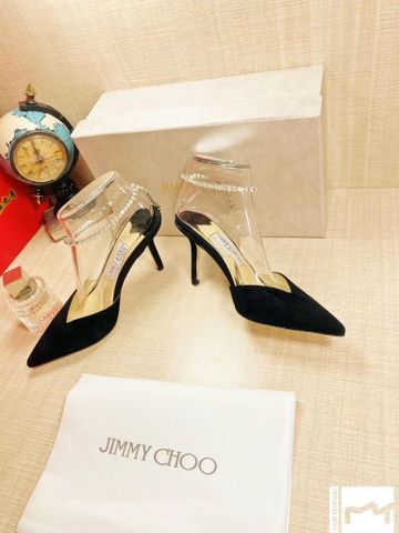 Giày cao gót JIMMY* CHOO* da lộn cao 8,5cm quai đá đẹp sang SIÊU CẤP 