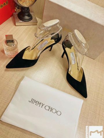 Giày cao gót JIMMY* CHOO* da lộn cao 8,5cm quai đá đẹp sang SIÊU CẤP