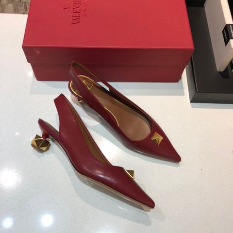 Giày nữ VALENTINO* mũi nhọn gót 4,5cm da bò lỳ đẹp SIÊU CẤP