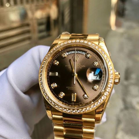 Đồng hồ nữ rolex dây kim loại viền kim đẹp sang case 36mm