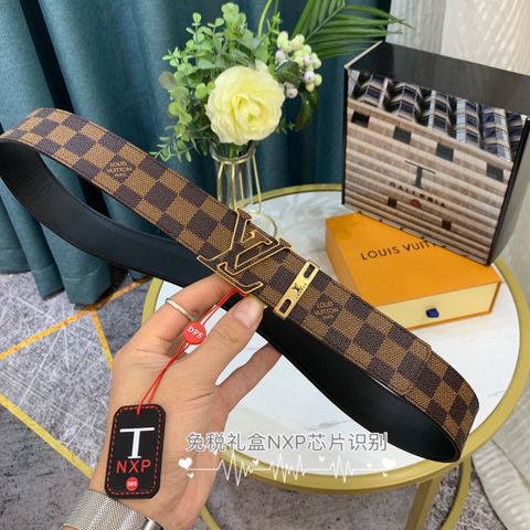 Belt nam LV* bản 3,8cm dây hoạ tiết Monogram và karo đẹp