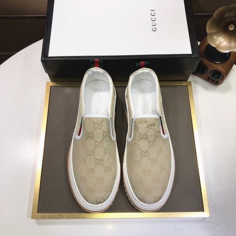 Giày slip on nam GUCCI* hoạ tiết logo có 2 màu chất vải