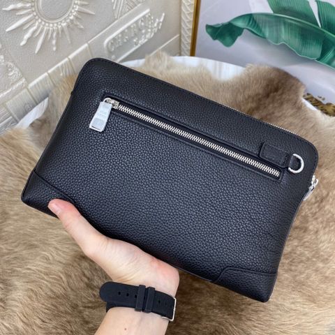 Clutch LV* nam nữ da bò mềm 28cm khoá bạc