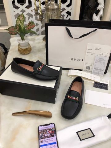 Giày lười GUCCI* da bò mềm đẹp khoá vàng SIÊU CẤP 