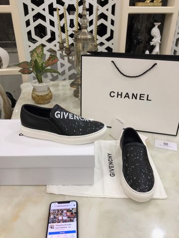 Giày slip on nam GIVENCHY* SIÊU CẤP da bò hoạ tiết chữ chấm trắng đẹp