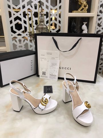 Sandal cao gót GUCCI* gót to cao 10cm da bò lỳ có 4 màu