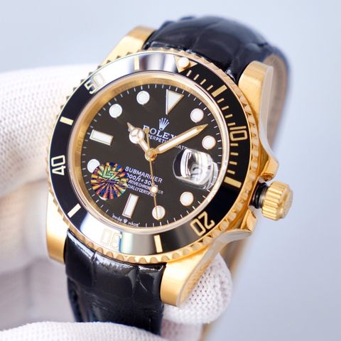 Đồng hồ nam rolex* dây cá sấu case 40mm đẹp sang VIP 1:1