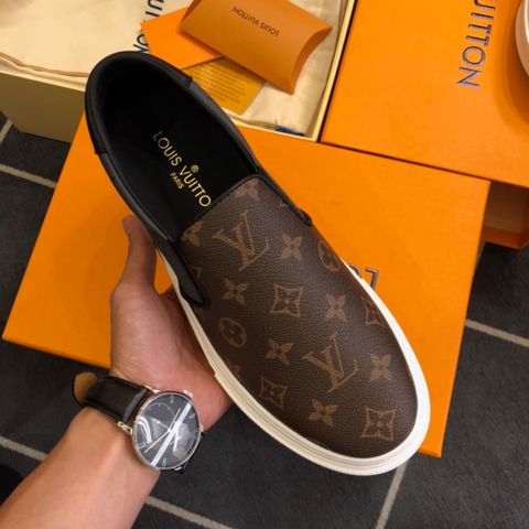 Giày slip on nam LV* hoạ tiết Monogram phối màu có 2 màu đẹp SIÊU CẤP