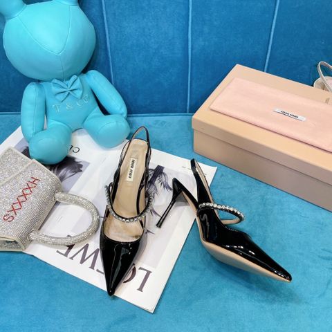 Giày cao gót JIMMY* CHOO* da bóng cao 6,5cm quai đá đẹp sang SIÊU CẤP