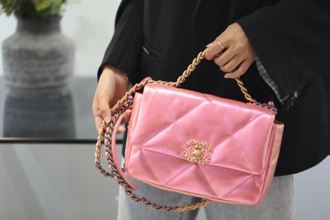 Túi xách nữ chanel* 26cm màu hồng tráng ánh nhũ nhẹ đẹp sang SIÊU CẤP