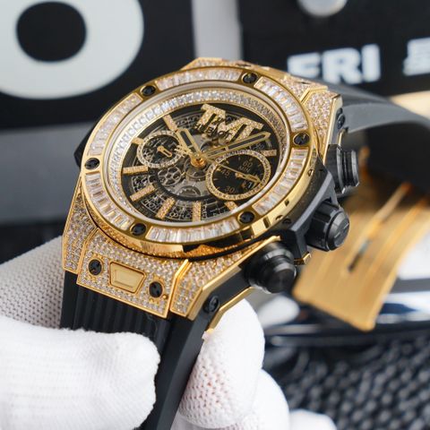 Đồng hồ nam HUBLOT* big bag lộ cơ nạm kim full