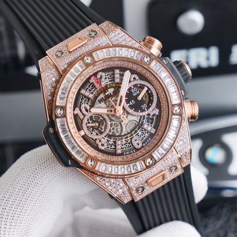 Đồng hồ nam HUBLOT* big bag lộ cơ nạm kim full