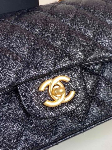 Túi xách nữ chanel* da hạt mini 20cm khoá vàng đẹp sang SIÊU CẤP