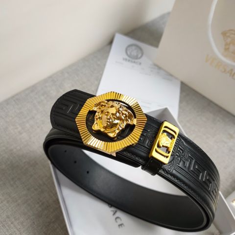 Belt nam VERSACE* bản 3,8cm dây da bò dập hoạ tiết nổi