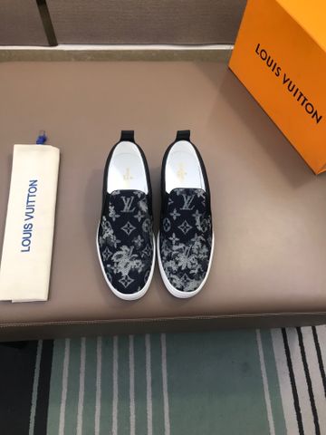 Giày slip on nam LV* chất vải hoạ tiết Monogram đẹp cao cấp