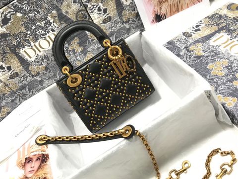 Túi xách nữ Dior* Amour tán đinh vàng SIÊU CẤP