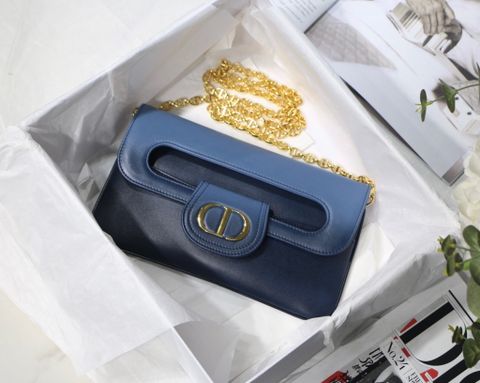 Clutch Dior* nữ SIÊU CẤP 28cm da bò lỳ mềm có 3 màu kèm dây xích vàng đeo dài đẹp sang