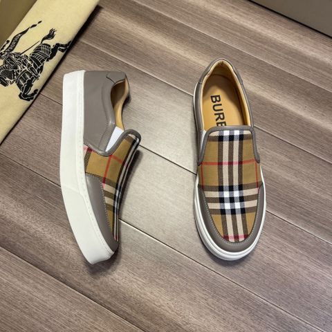 Giày slip on nam Burberry* SIÊU CẤP kẻ đẹp  gót phối da bò lỳ SIÊU CẤP