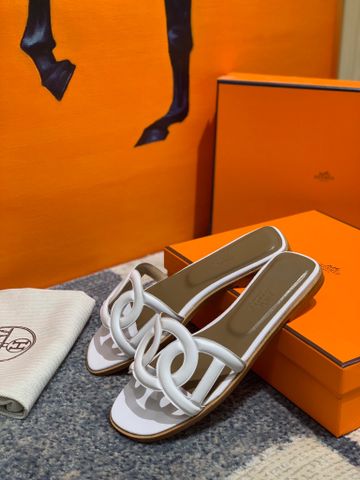 Dép nữ Hermes* quai da bò đan kiểu đẹp sang SIÊU CẤP