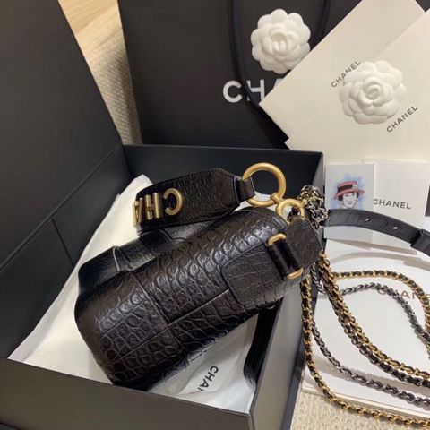 Túi xách nữ chanel* Gabrielle size 20cm vân cá sấu quai nẹp chữ đẹp sang SIÊU CẤP