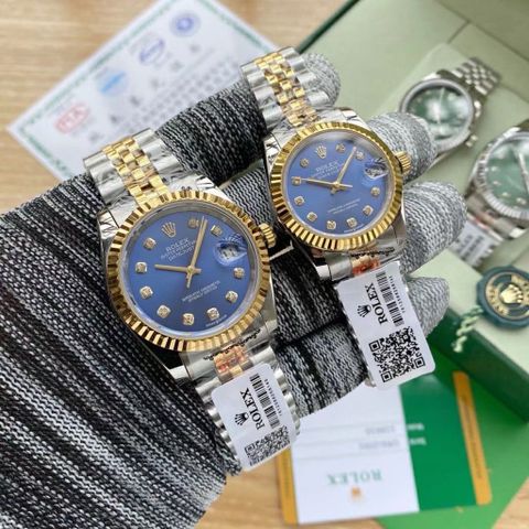 Đồng hồ nữ rolex* dây kim loại mặt phối màu vòng benzel