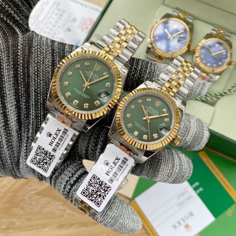 Đồng hồ nữ rolex* dây kim loại mặt phối màu vòng benzel