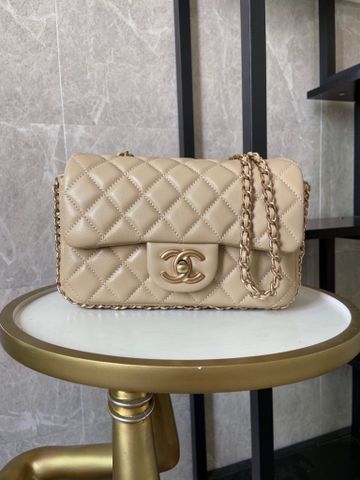 Túi xách nữ chanel* SIÊU CẤP da cừu 23cm pha dây xích vàng và ngọc đẹp sang