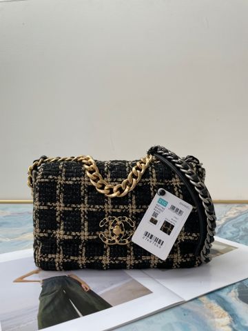 Túi xách nữ chanel* dạ hoạ tiết kẻ SIÊU CẤP 26cm