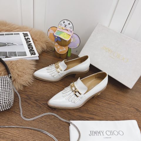 Giày nữ JIMMY* CHOO* gót to cao 6cm mẫu mới khoá vàng đẹp sang SIÊU CẤP