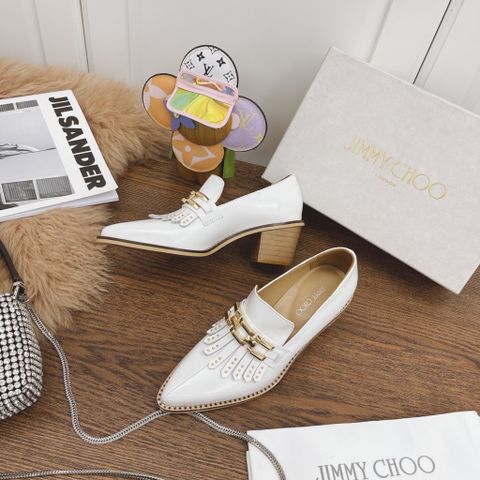 Giày nữ JIMMY* CHOO* gót to cao 6cm mẫu mới khoá vàng đẹp sang SIÊU CẤP