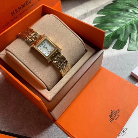 Đồng hồ nữ Hermes* dây kim loại case 21mm mặt chữ H viền kim cương đẹp sang cao cấp
