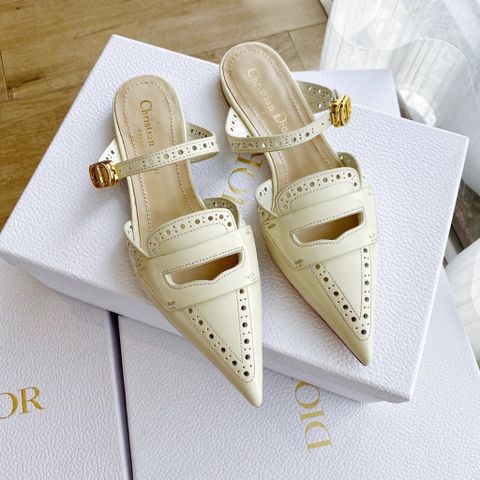 Sục bệt Dior* mũi nhọn da bóng mờ viền dập lỗ đẹp SIÊU CẤP