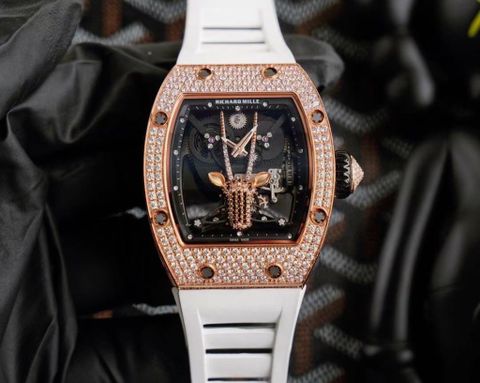 Đồng hồ nam RICHARD* MILLE* lộ cơ máy nạm kim hình con dê