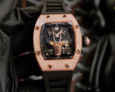 Đồng hồ nam RICHARD* MILLE* lộ cơ máy nạm kim hình con dê