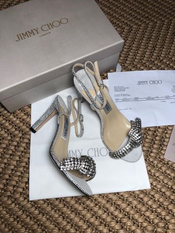 Sandal cao gót JIMMY* CHOO* cao 10cm quai nạm đá đẹp sang SIÊU CẤP