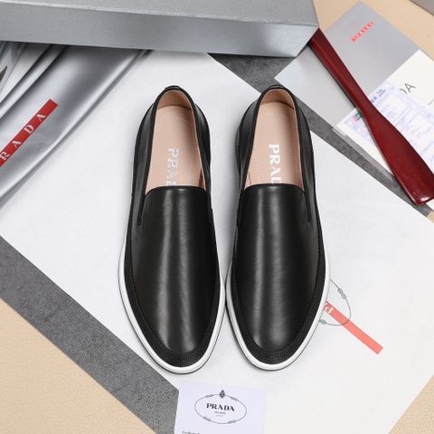 Giày slip on nam PRADA* da bò mềm đẹp SIÊU CẤP