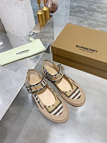 Giày bệt Burberry* kẻ chất vải quai ngang đẹp 2 màu