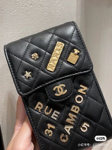 Túi xách nữ chanel* mini 17x10cm SIÊU CẤP da cừu đính chữ logo kim loại đẹp Mẫu mới