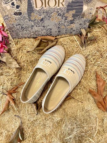 Giày slip on nữ Dior* đế cói hoạ tiết đẹp cao cấp có nhiều màu 35-41