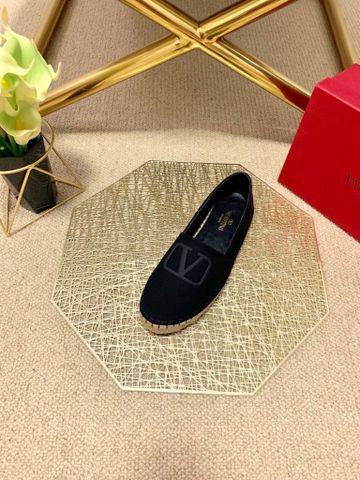 Giày slip on nữ VALENTINO* đế cói chất vải dập logo đẹp