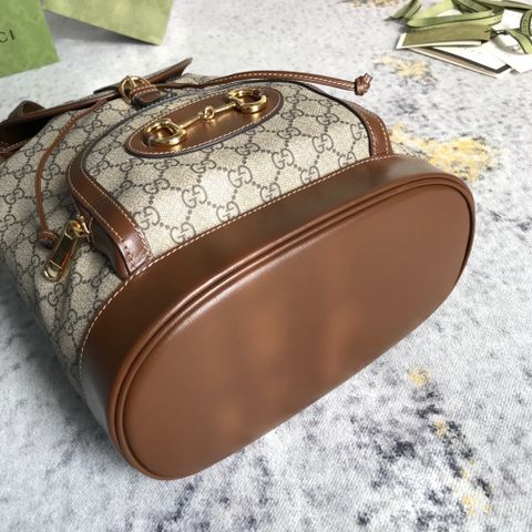 Ba lô GUCCI* nam nữ hoạ tiết logo pha da nâu đẹp cao cấp 27x35cm