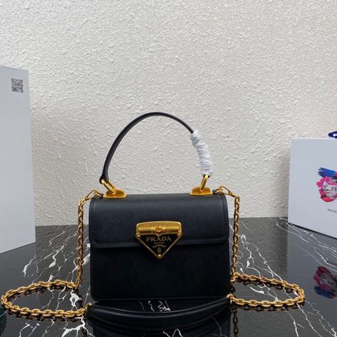 Túi xách nữ PRADA* SIÊU CẤP size 20cm chốt khoá xích vàng da epsom đẹp SIÊU CẤP