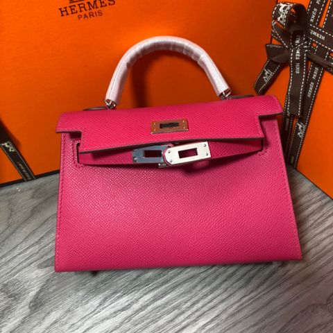 Túi xách nữ Hermes* mini kelly 19,5cm da epsom khoá  vàng và bạc đẹp sang SIÊU CẤP