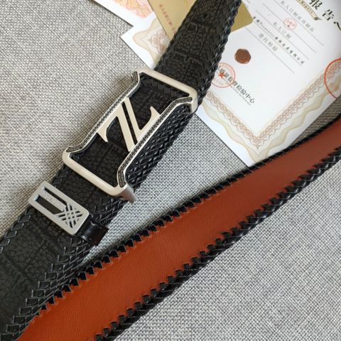 Belt nam zegna* dây vân cá sấu bản 3,8cm viên đan da lỳ đẹp cao cấp