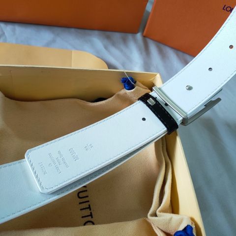 Belt nam LV* bản 3,8cm dây hoạ tiết karo 2 màu đẹp độc