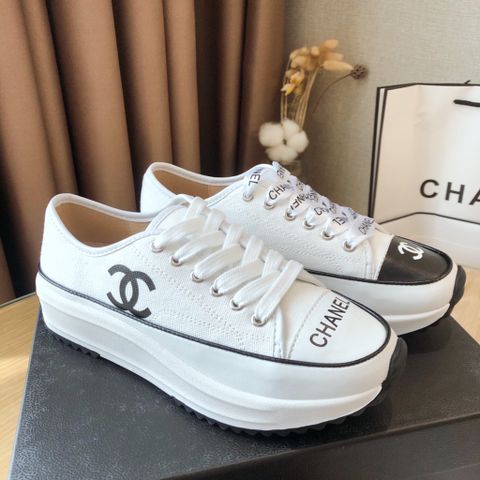 Giày thể thao nữ chanel* cao 5cm chất vải in logo đẹp cao cấp 