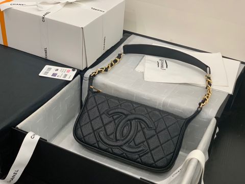 Túi chanel* nữ đeo vai size 25cm da hạt dập nổi logo đẹp SIÊU CẤP