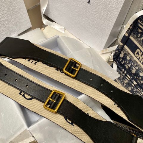 Belt nữ Dior* da bò phối vải hoạ tiết chữ đẹp cao cấp