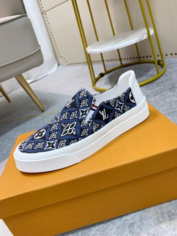 Giày slip on nam LV* chất vải hoạ tiết Monogram kiểu mới