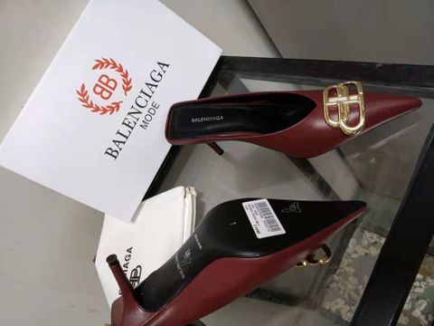 Sục Cao gót BALENCIAGA* cao 7cm mũi nhọn logo vàng đẹp sang 34-40